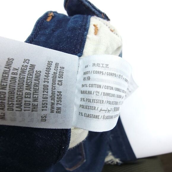 ABERCROMBIE Distressed Super Skinny Mid Rise Raw Hem Crop Jeans 90s Y2k 26 Short - Picture 8 of 8